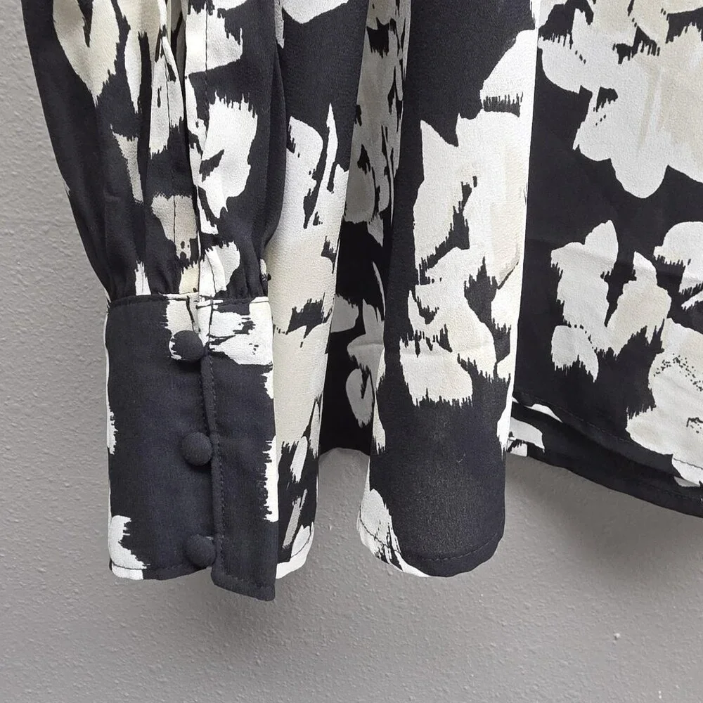 Maurices Blouse Lot 2 Womens XXL Black Floral Long Sleeve Plus Size Top Print - Picture 5 of 15